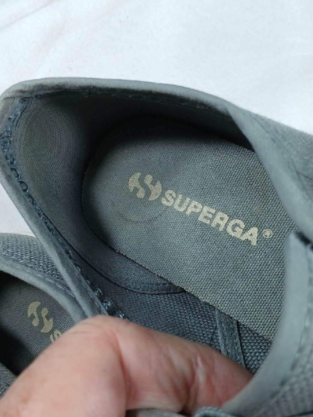 Superga womens Gray Canvas Low-Top Lace-Up Sneakers - Picture 6 of 10